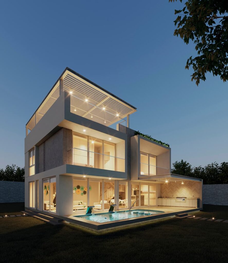 Casa de playa con piscina y parrilla