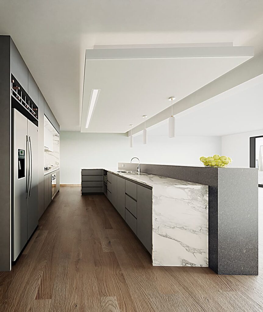 Cocina minimalista para edificio